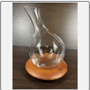 Beautiful Unique Atlantis Crystal Wine Decanter Carafe On Wood Base